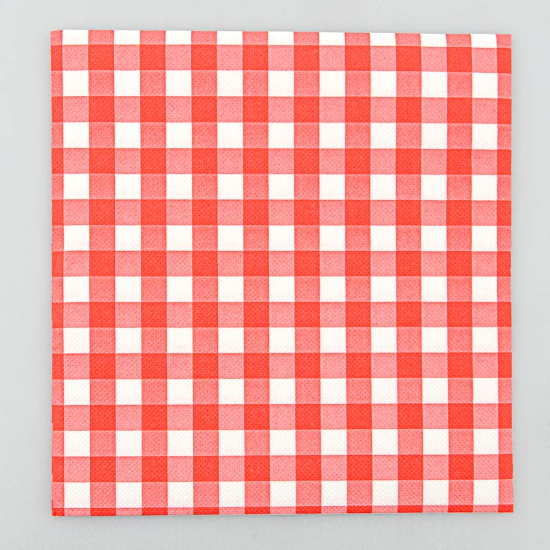 Lot de 40 serviettes colors vichy rouge 