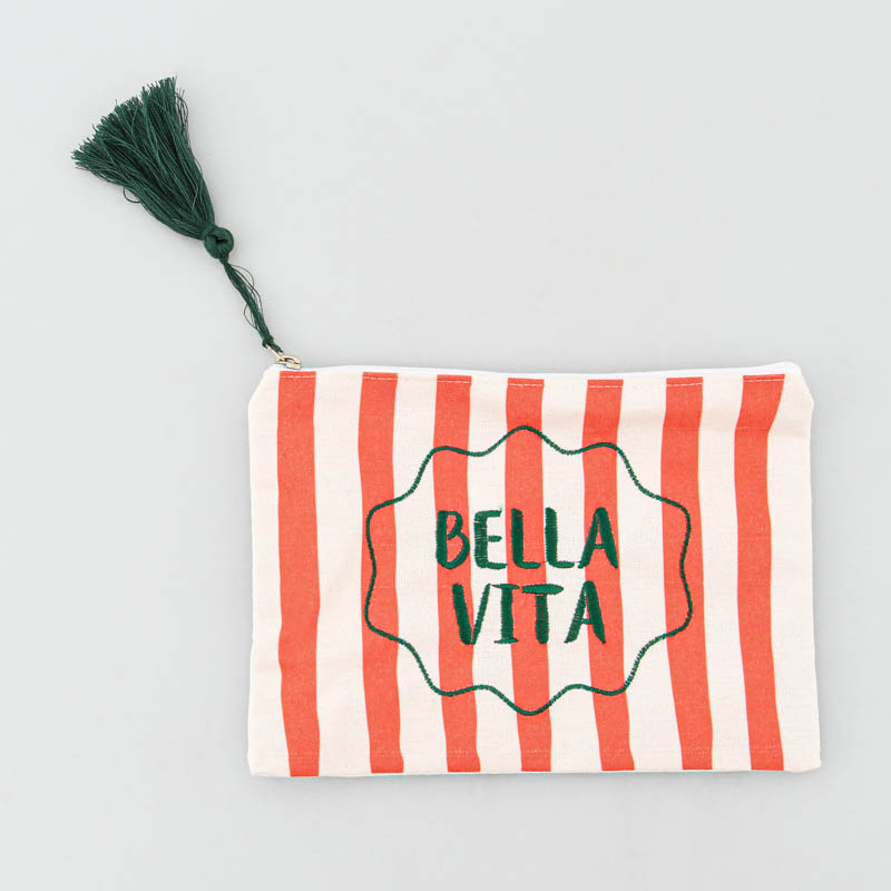 Trousse 'Bella Vita' rouge et verte