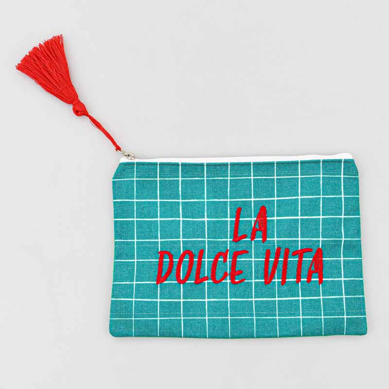 Trousse 'La Dolce Vita' verte et rouge