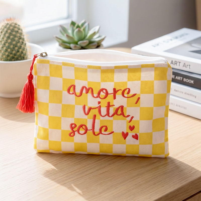 Trousse 'Amore Vita Sole' jaune et rose