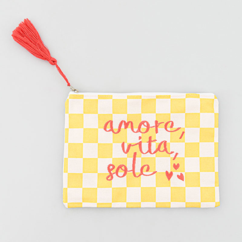Trousse 'Amore Vita Sole' jaune et rose