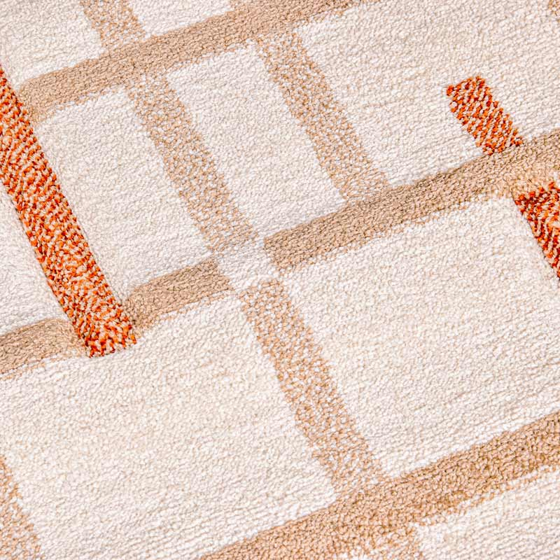 Tapis 'Quadri' blanc et beige  
