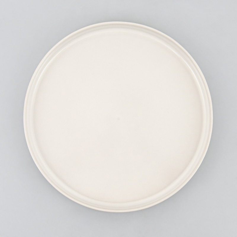 Assiette plate en grès 'Leane' blanche