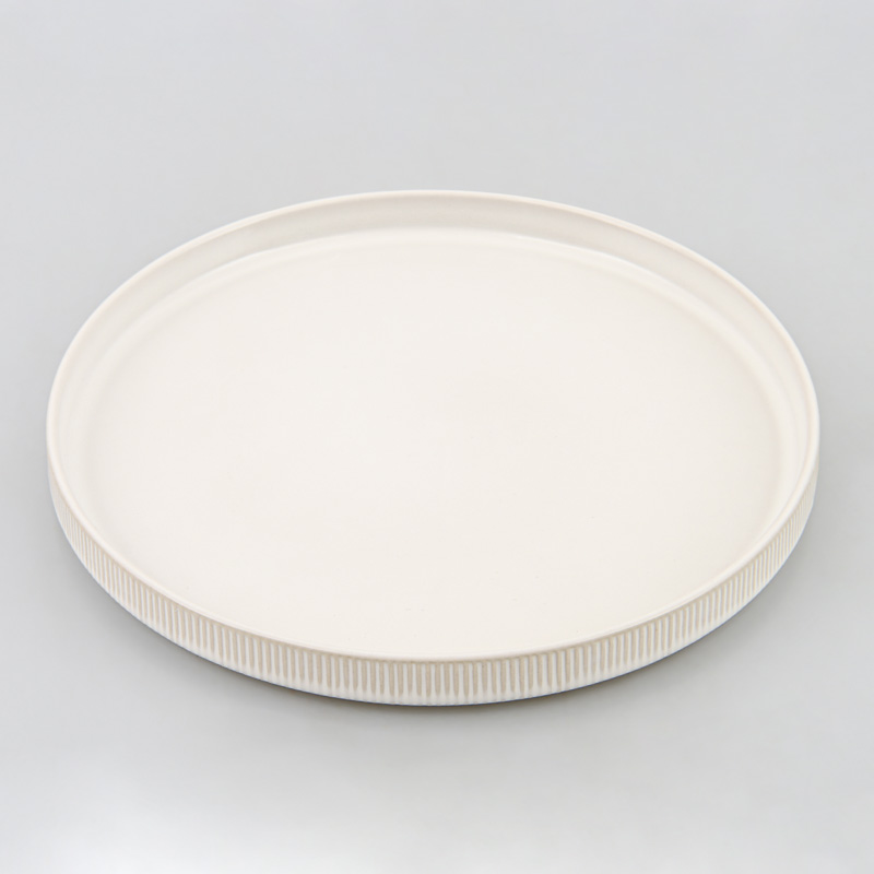 Assiette plate en grès 'Leane' blanche