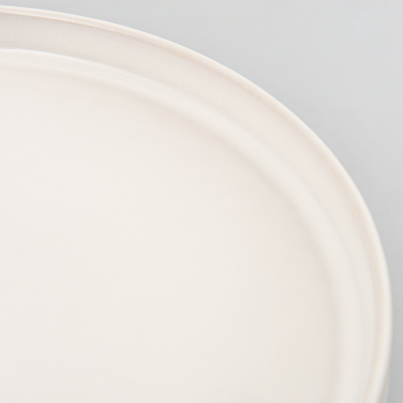 Assiette plate en grès 'Leane' blanche