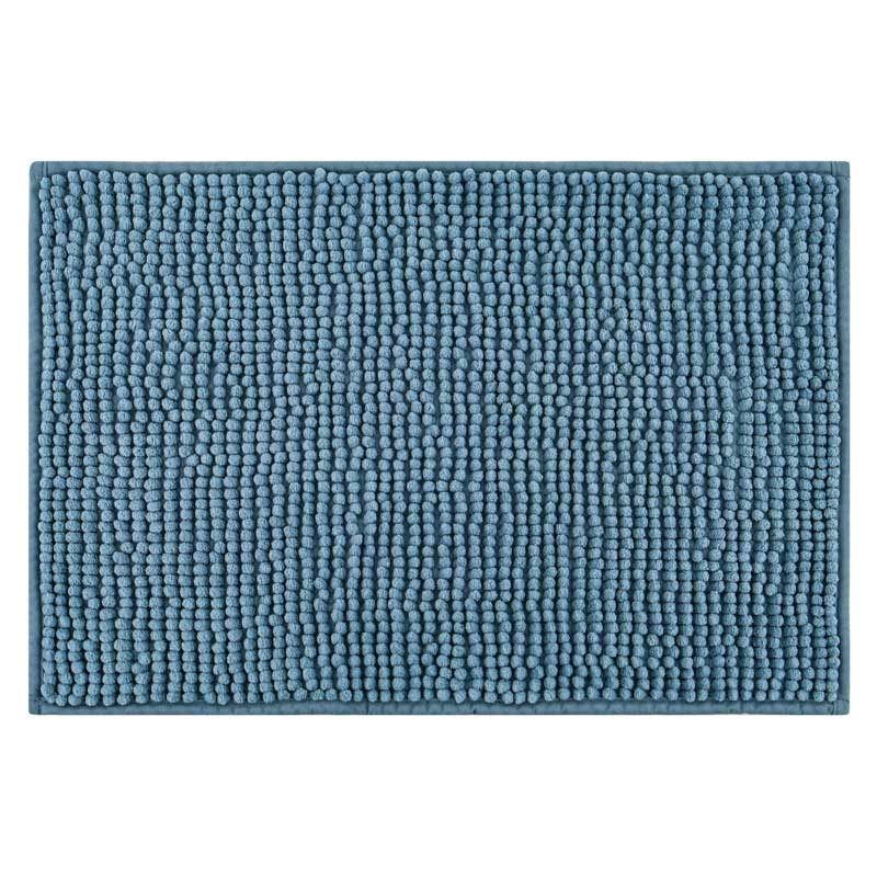 Tapis salle de bain chenille bleu