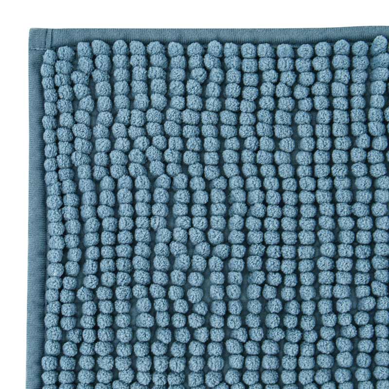 Tapis salle de bain chenille bleu