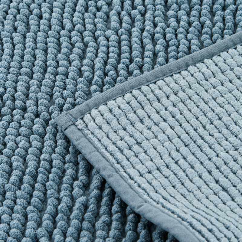 Tapis salle de bain chenille bleu