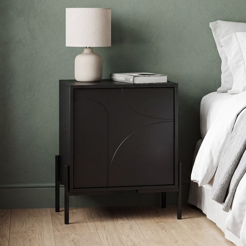 Table de chevet 'Atlanta' noire