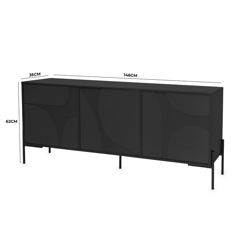 Meuble bas 'Atlanta' noir
