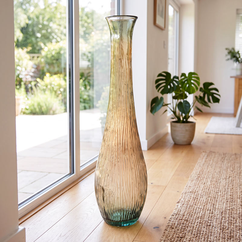 Vase strié 'Cleo' marron 