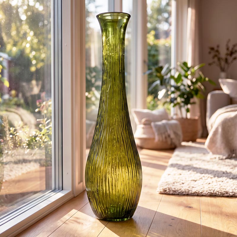 Vase strié 'Cleo' vert