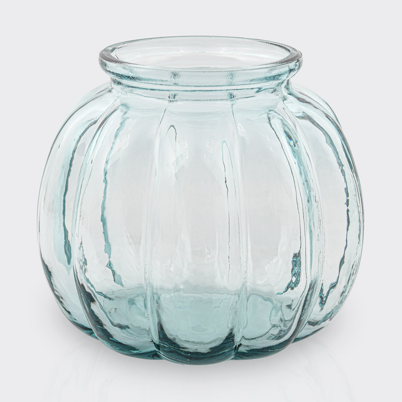 Vase forme citrouille transparent 