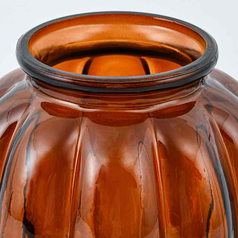 Vase forme citrouille orange