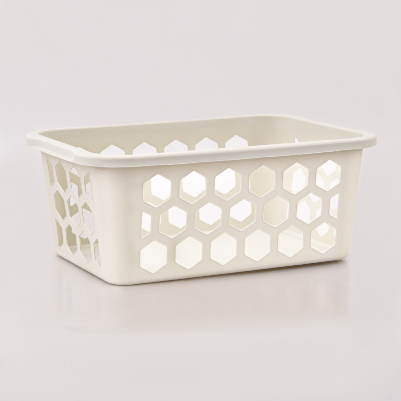 Panier à linge blanc cassé 'Bee' 35L