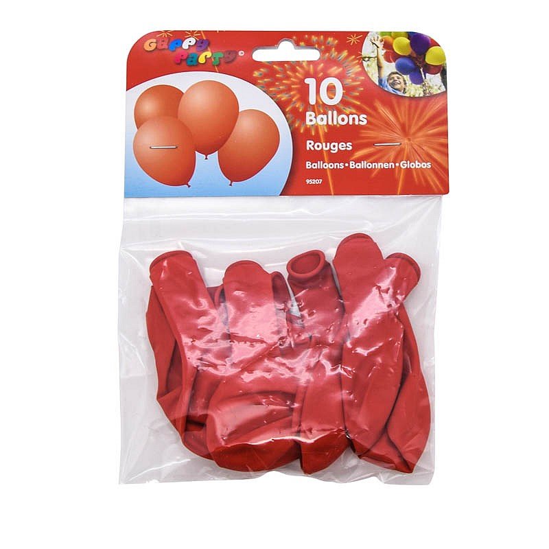 10 ballons à gonfler rouges