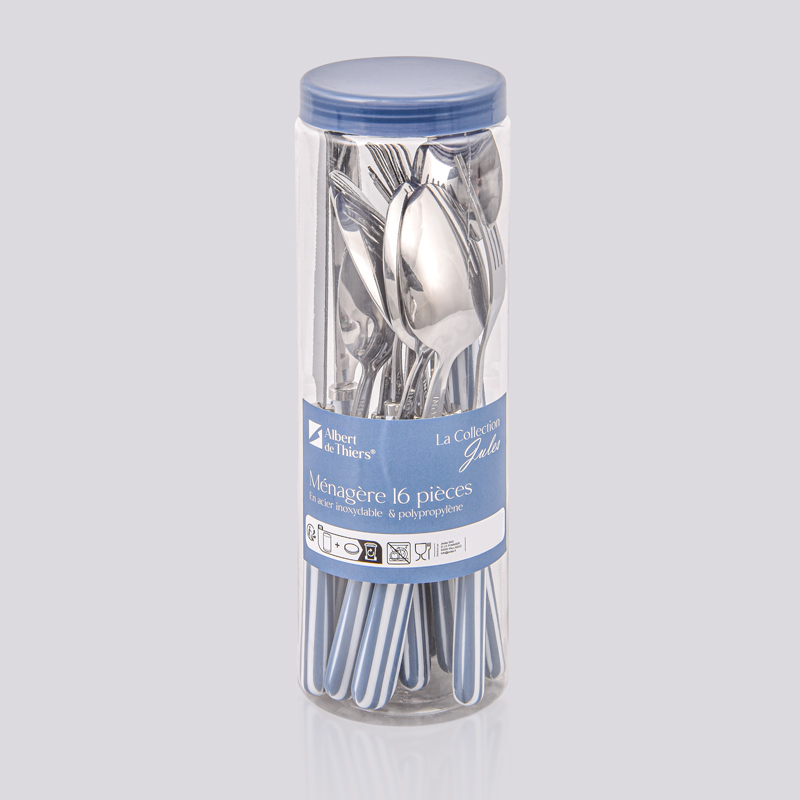 Ménagère à rayures 'Jules' bleue