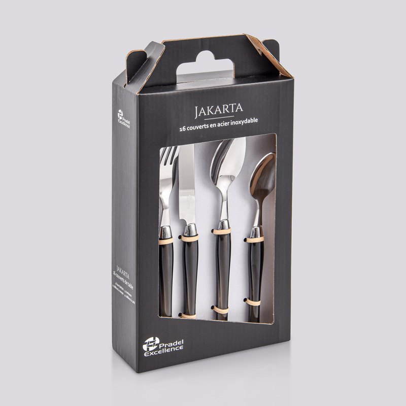 Ménagère 16 pièces 'Jakarta' acier inoxydable