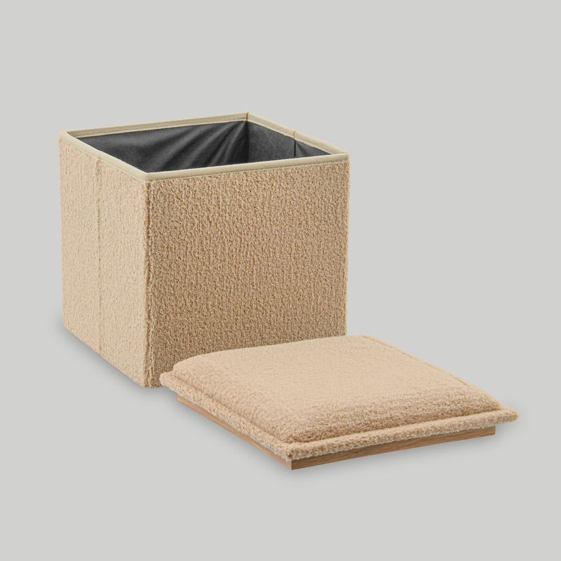 Cube rangement réversible 'Nola' 2en1 beige