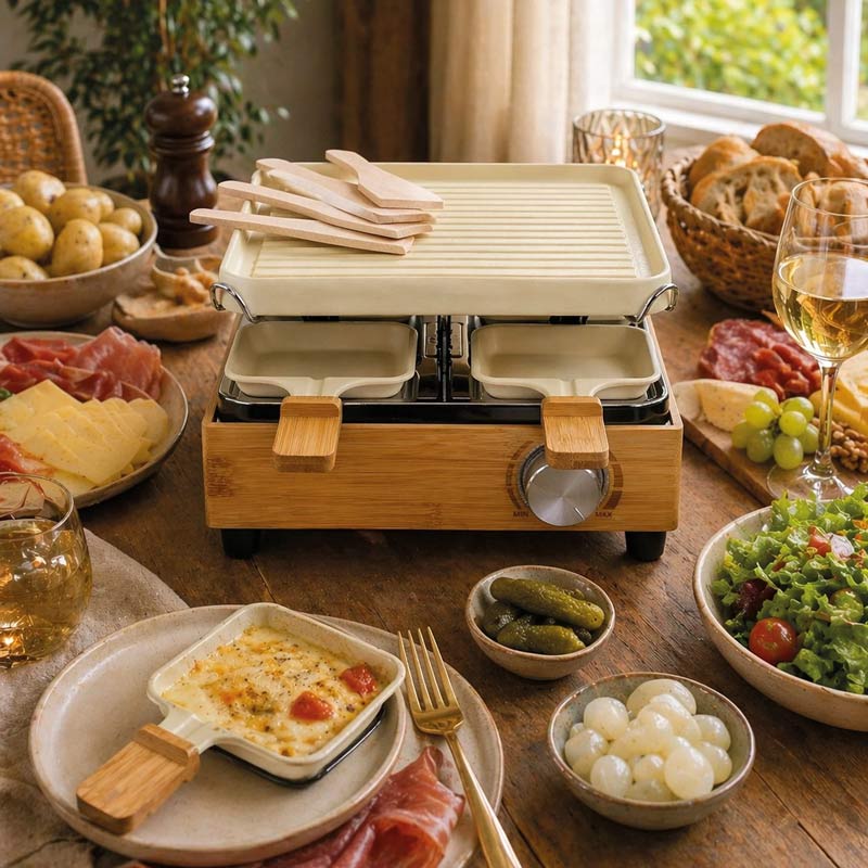 Appareil à raclette 2en1 Menastyl 4pers beige