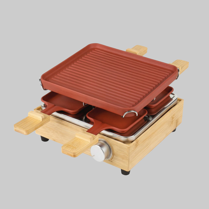 Appareil à raclette 2en1 Menastyl 4pers rouge