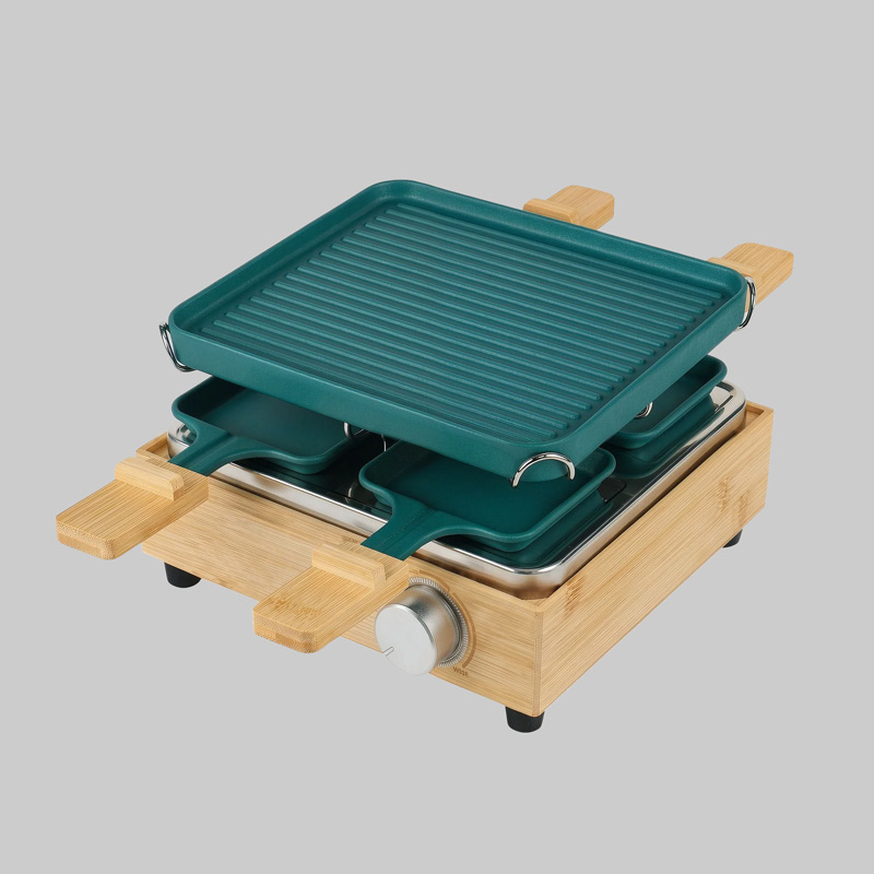 Appareil à raclette 2en1 Menastyl 4pers bleu