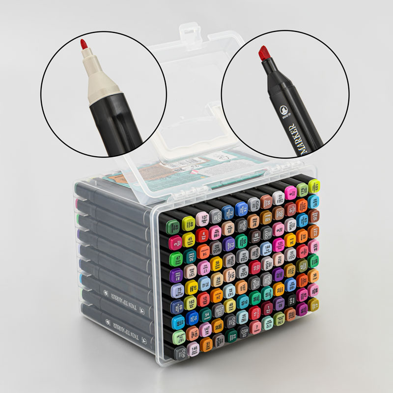 Set de 108 feutres double pointe