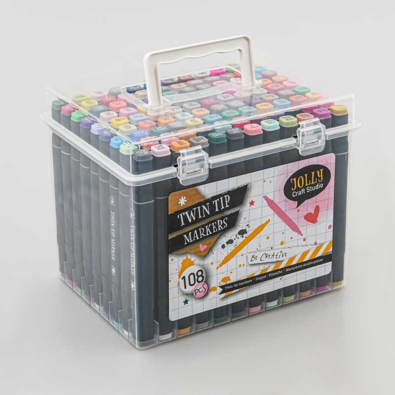 Set de 108 feutres double pointe