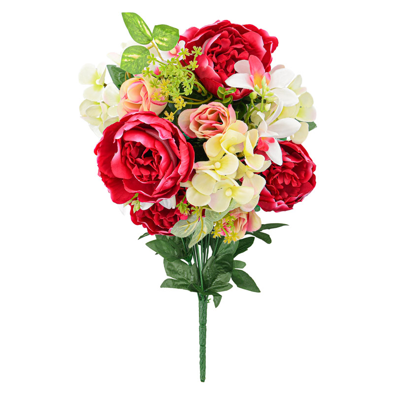 Bouquet de pivoines hortensias orchidées