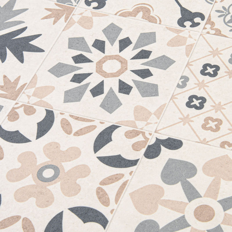 Tapis vinyle 'Arles' gris et bleu