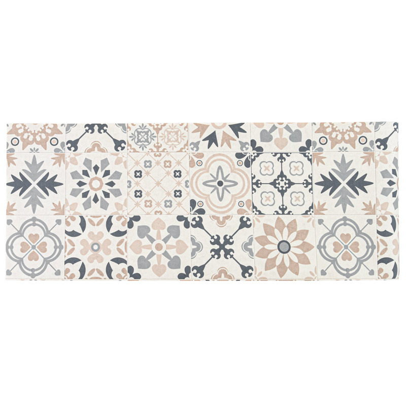 Tapis vinyle 'Arles' gris et bleu