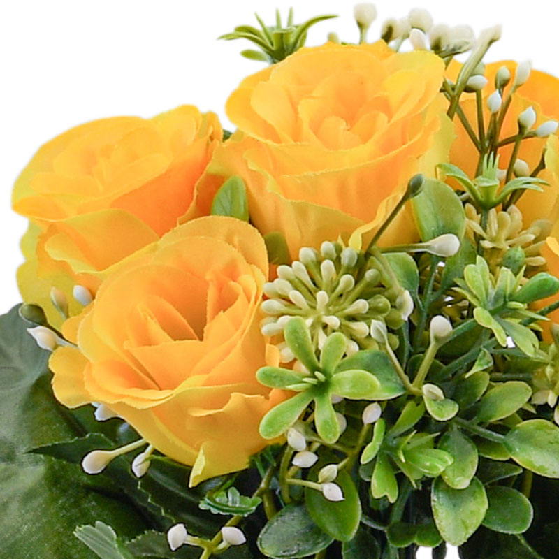 Potée de roses et jasmins jaune