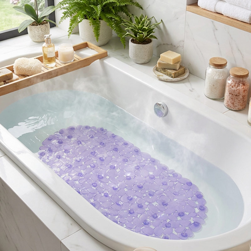 Tapis de baignoire bleu