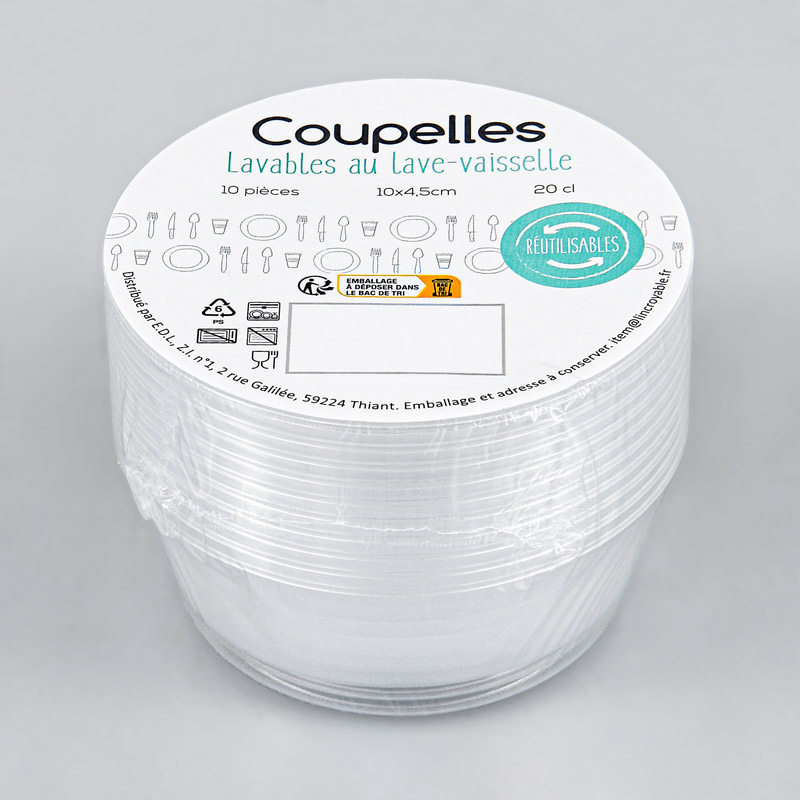10 COUPELLES TRANPARENTES 