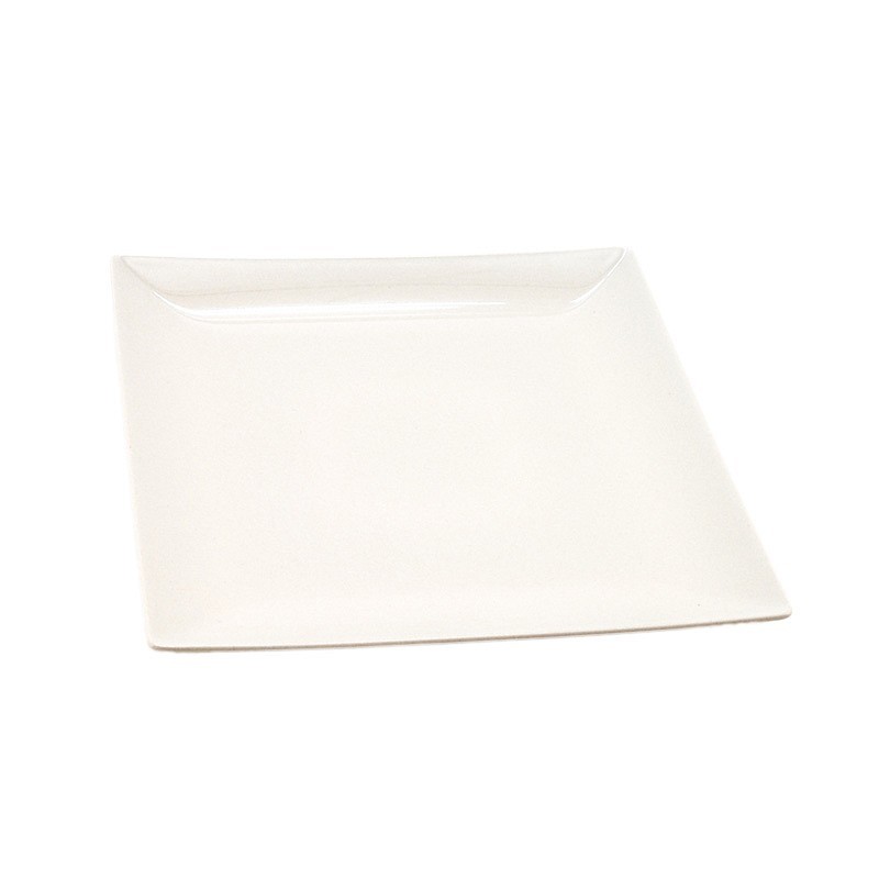 Assiette plate carrée ivoire