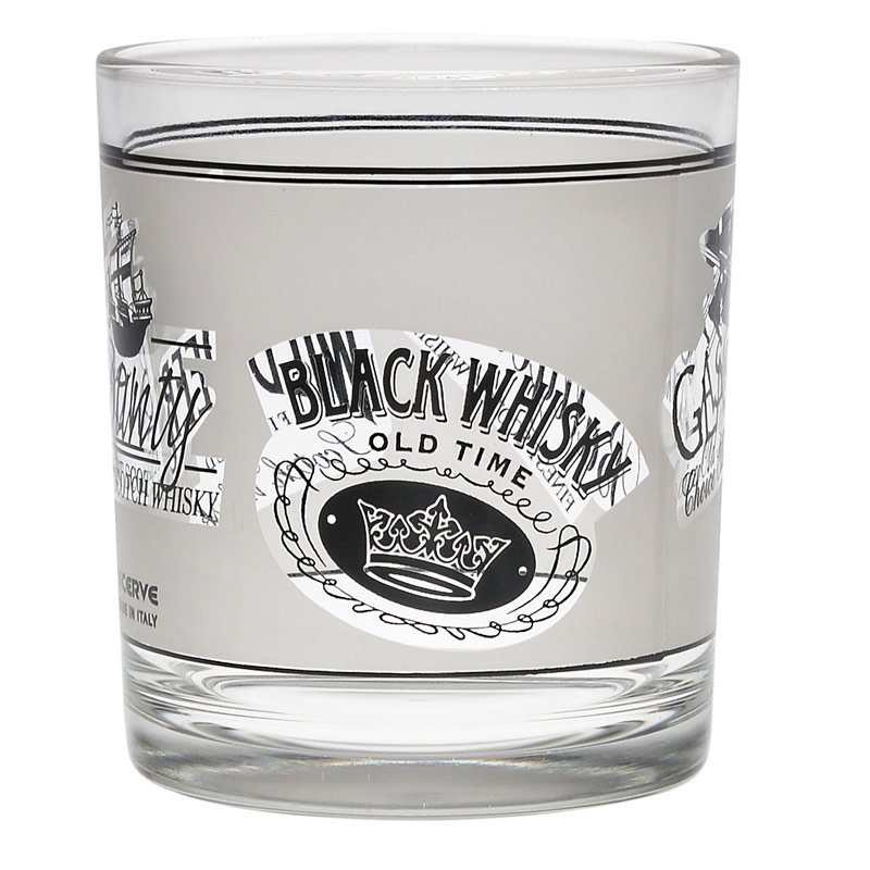 3 verres à whisky 'Black & white'