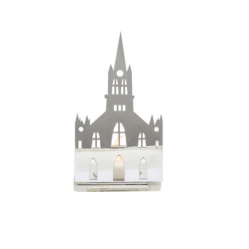 Photophore miroir église à LED