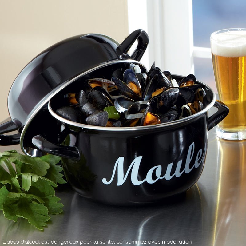 Marmite à moules noire