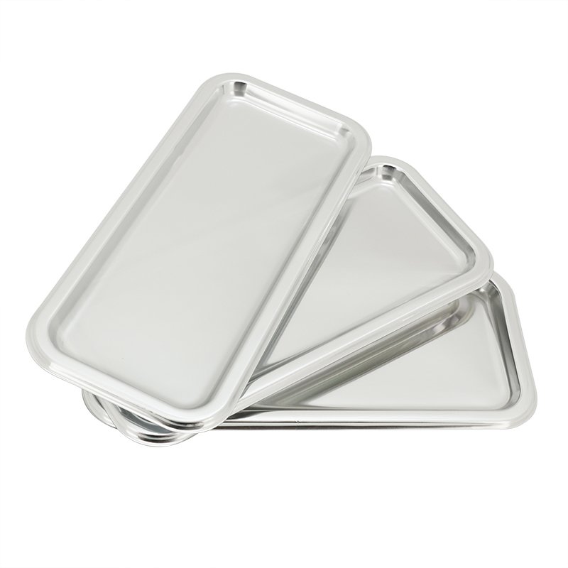 Lot de 3 plateaux de présentation argent