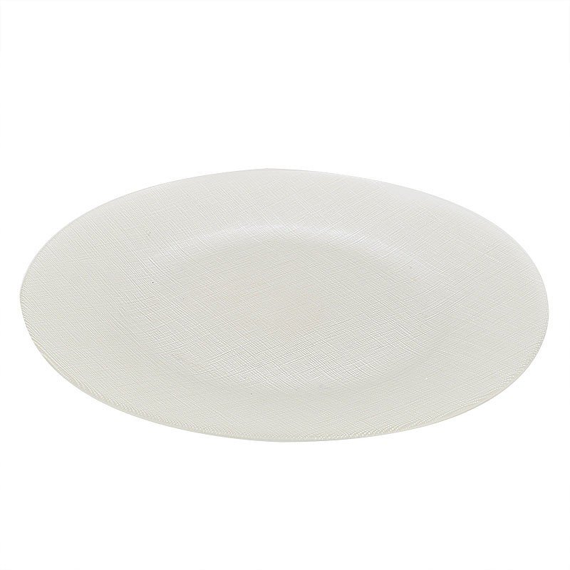 Sous-assiette ronde blanc perle