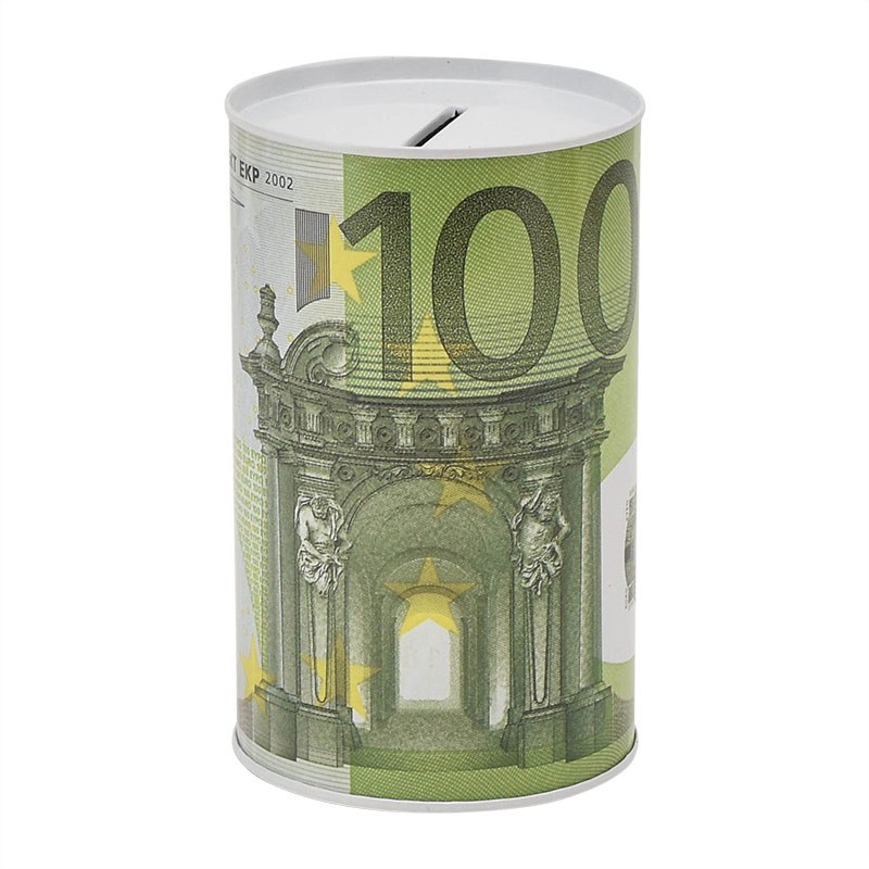 Tirelire métal euros