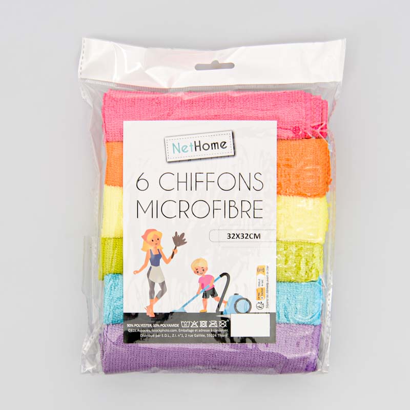 Chiffon, microfibre et lingette--Microfibre de Nettoyage, 30x40cm 6pcs  Chiffons de Nettoyage Extra épais en