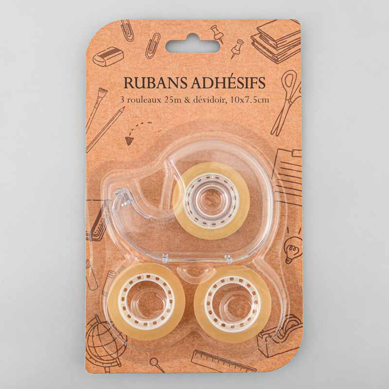 Dévidoir à ruban adhésif + 2 recharges