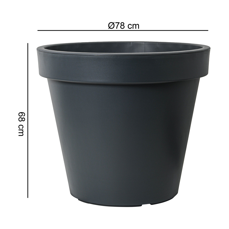 Pot géant anthracite pour terrasse 200L 
