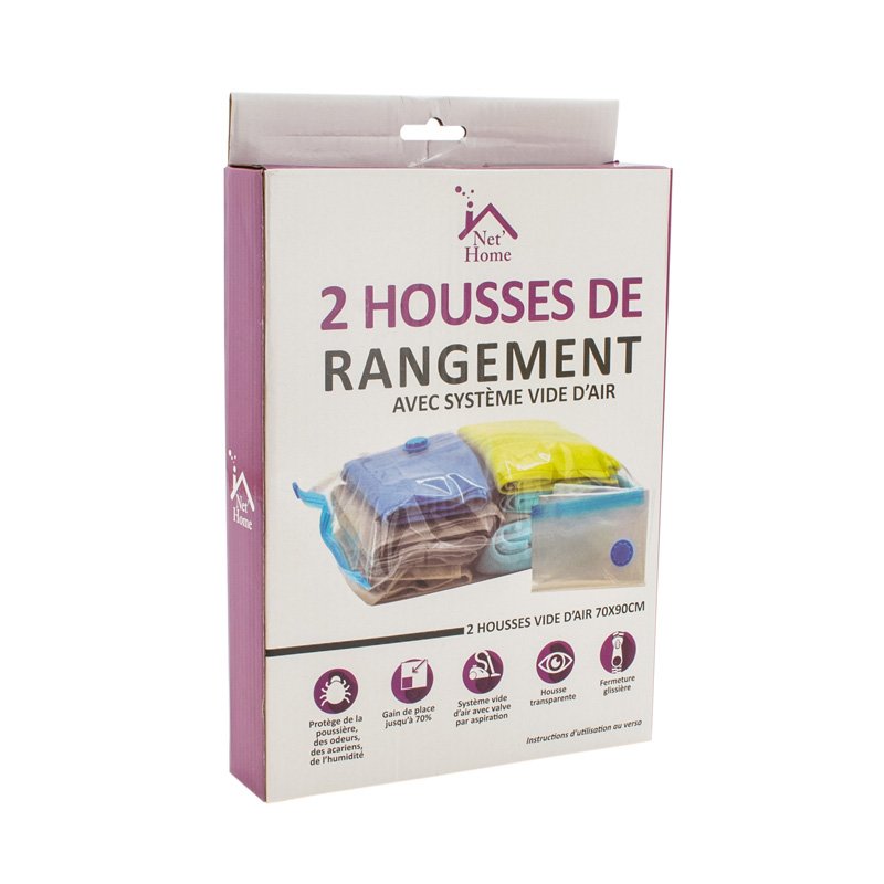 2 housses de rangement sous vide