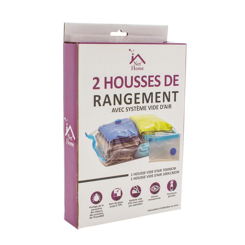 2 housses de rangement sous vide