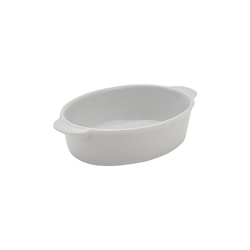 Plat à gratin ovale blanc