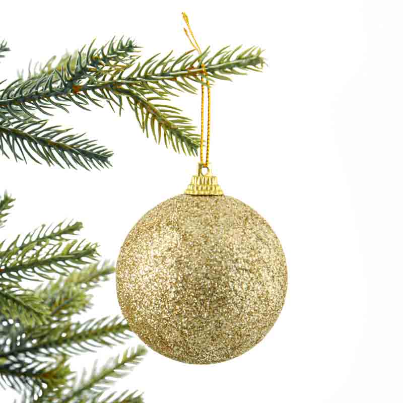 Lot de 6 boules 'Christmas Time' doré 
