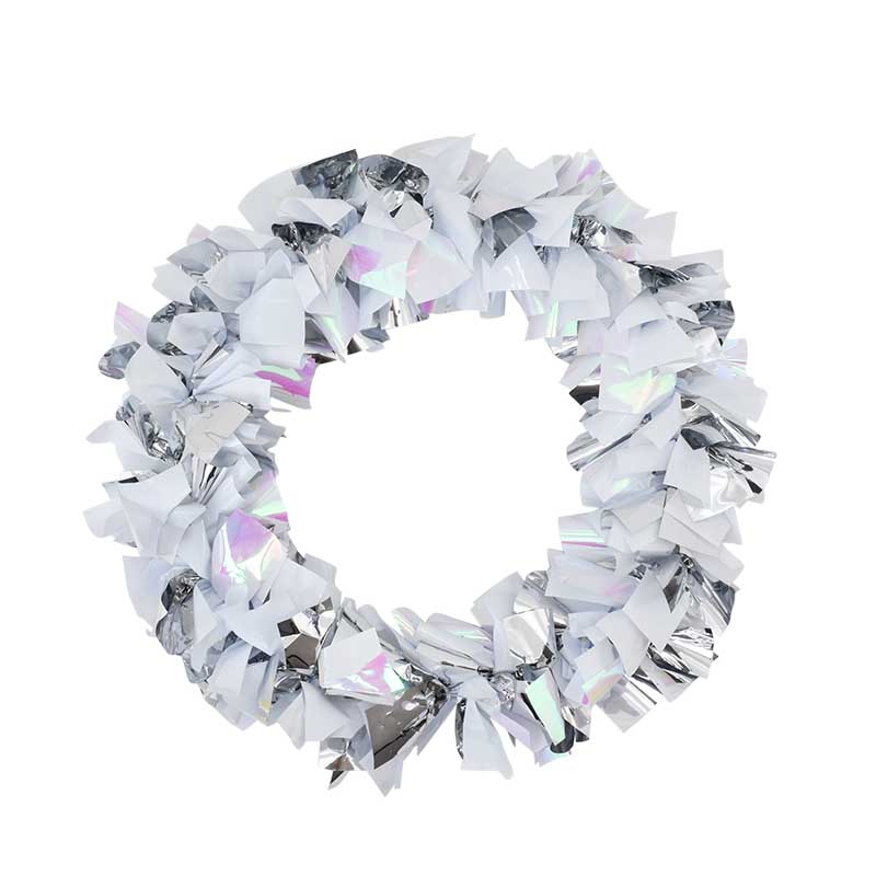 Couronne blanc irisé et argent