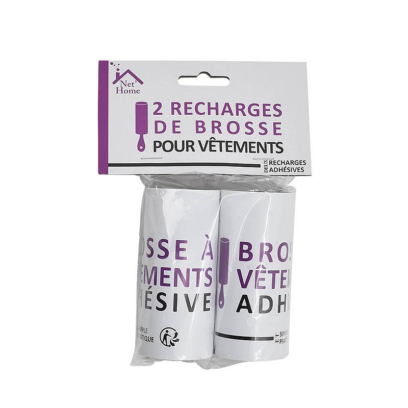 2 recharges pour brosse adhésive à vêtements